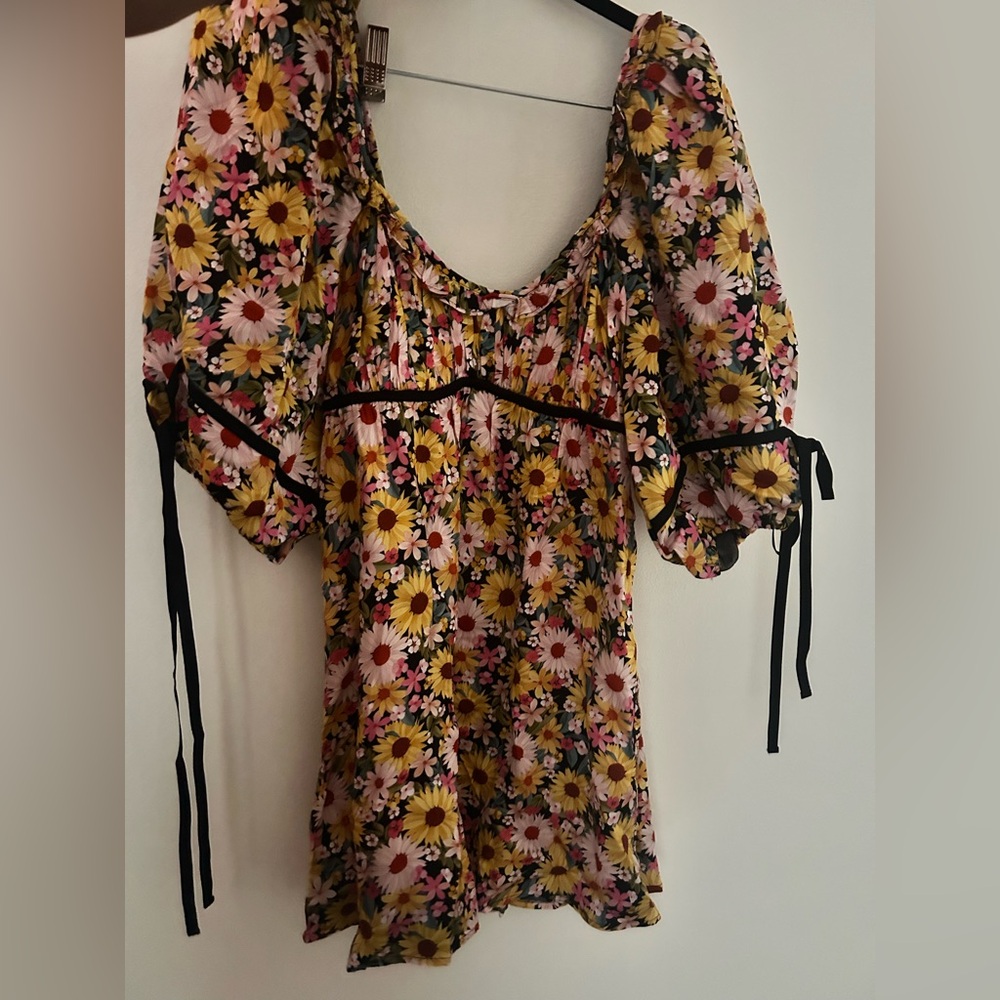 Floral Puff Sleeve Women's dress